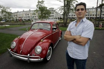 Chris Vallone with one of his VW Bugs